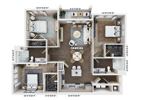 a floor plan of a 1 bedroom floor plan